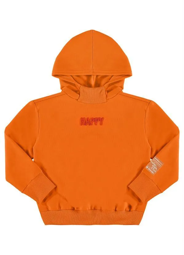 Blusão Básico em Moletom Laranja Quimby