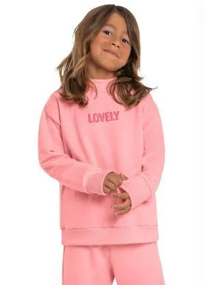 Quimby - Blusão Básico em Moletom Rosa - QUIMBY