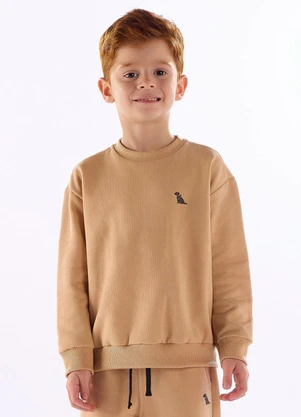 Quimby - Blusão Básico para Menino em Moletom Marrom - QUIMBY