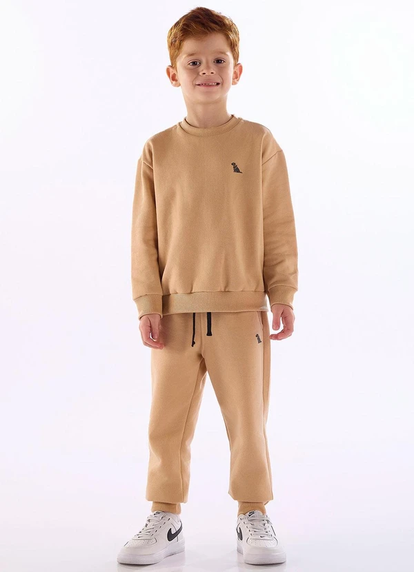 Quimby - Blusão Básico para Menino em Moletom Marrom 2