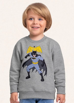 Fakini Kids - Blusão Batman Cinza - FAKINI KIDS