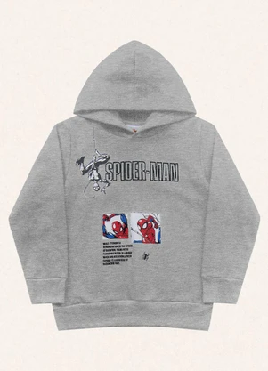 Fakini Kids - Blusão C/Capuz Spider-Man Cinza - FAKINI KIDS