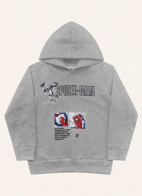 Fakini Kids - Blusão C/Capuz Spider-Man Cinza