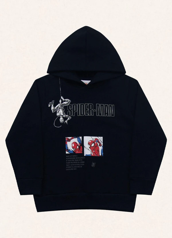 Fakini Kids - Blusão C/Capuz Spider-Man Preto 4