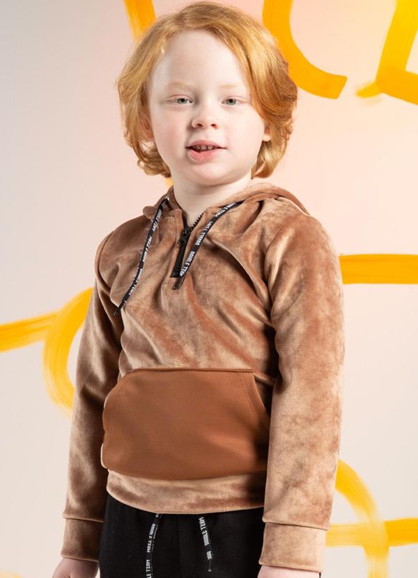 Cativa Kids - Blusão com Cadarço Personalizado Marrom