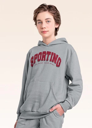 Fakini Kids - Blusão com Capuz Cinza - FAKINI KIDS