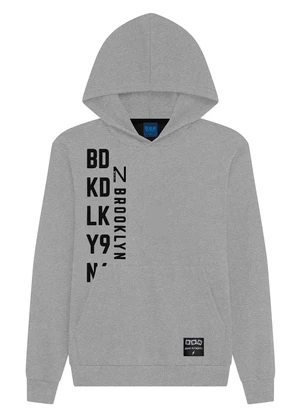 Ddk - Blusão com Capuz e Bolso em Moletom Cinza - DDK