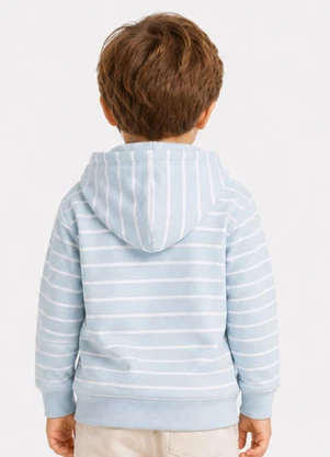 Select - Blusão com Capuz Infantil Listrado Azul - SELECT