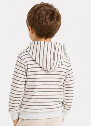 Select - Blusão com Capuz Infantil Listrado Marrom - SELECT
