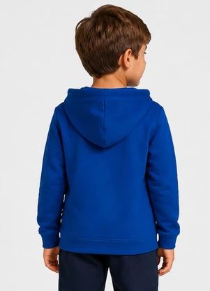 Select - Blusão com Capuz Infantil Masculino Estampa Azul - SELECT