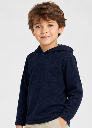 Select - Blusão com Capuz Masculino Infantil Azul - SELECT