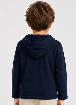 Select - Blusão com Capuz Masculino Infantil Azul - SELECT
