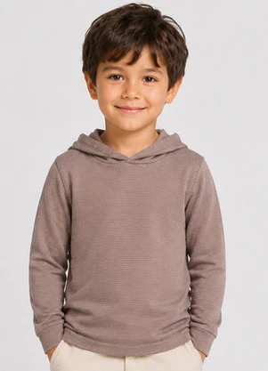 Select - Blusão com Capuz Masculino Infantil Marrom - SELECT
