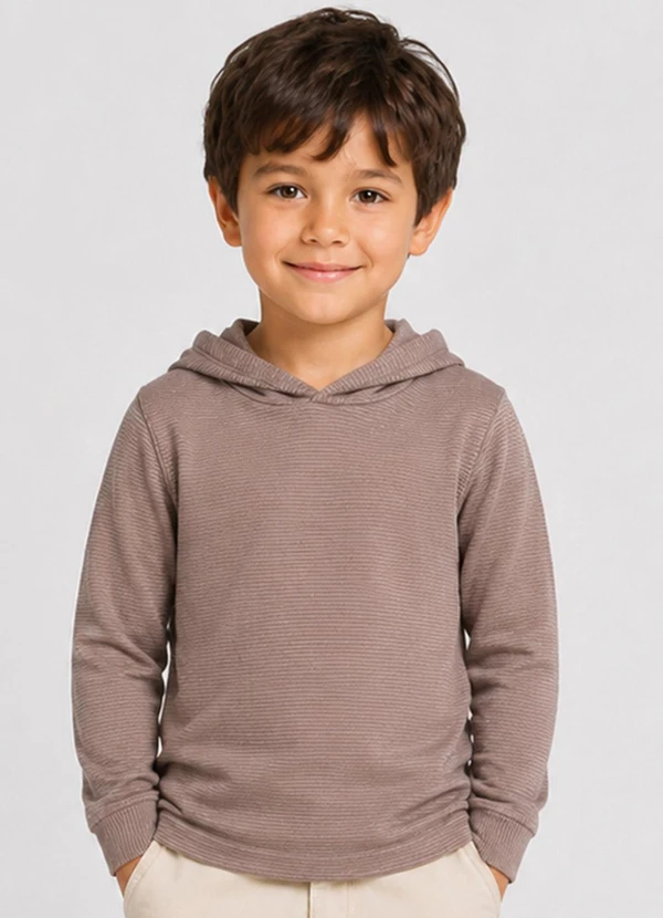 Select - Blusão com Capuz Masculino Infantil Marrom