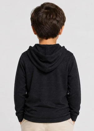 Select - Blusão com Capuz Masculino Infantil Preto - SELECT