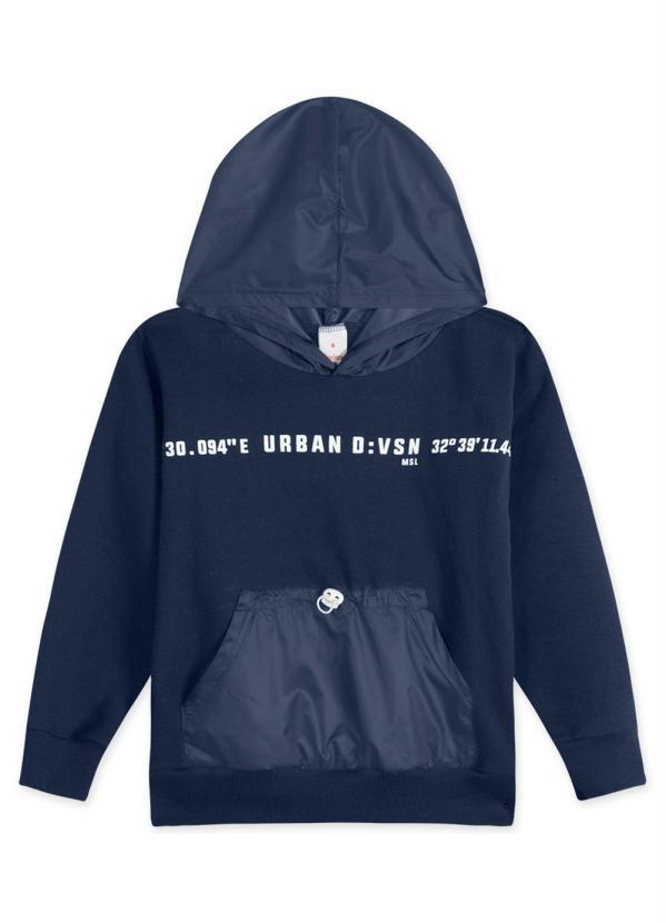 Marisol - Blusão com Capuz Moletom Infantil Menino Azul