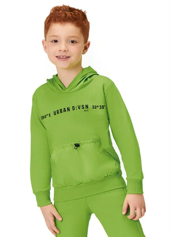 Marisol - Blusão com Capuz Moletom Menino Verde