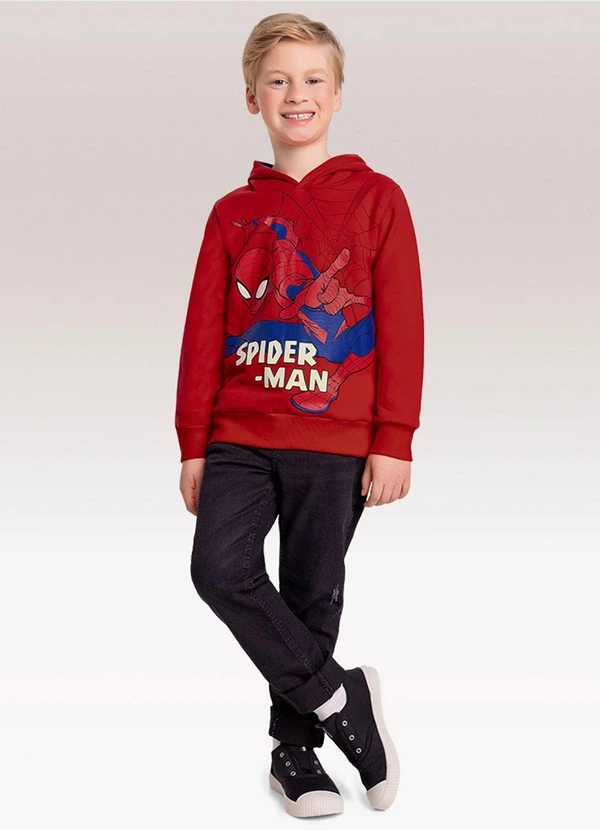 Fakini Kids - Blusão com Capuz Spider-Man Vermelho 3