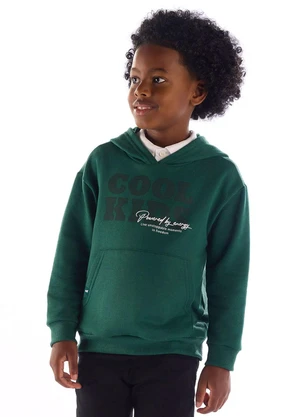 Quimby - Blusão Cool Kids em Moletom Infantil Verde - QUIMBY