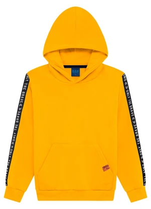 Ddk - Blusão em Moletom com Capuz e Bolso Amarelo - DDK