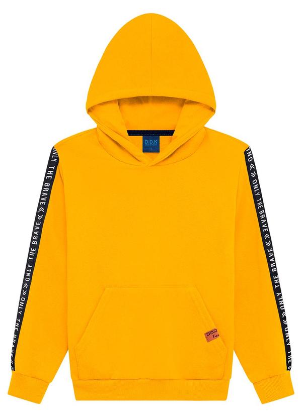 Ddk - Blusão em Moletom com Capuz e Bolso Amarelo