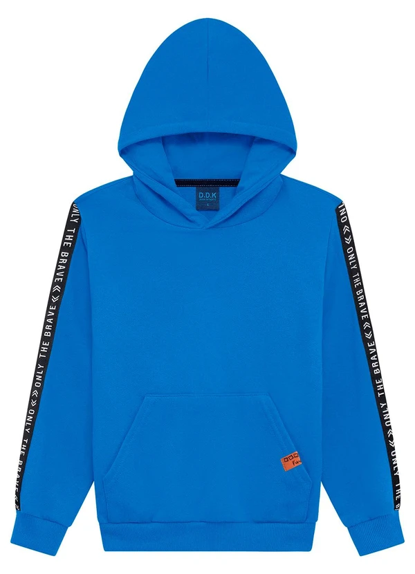 Ddk - Blusão em Moletom com Capuz e Bolso Azul 3