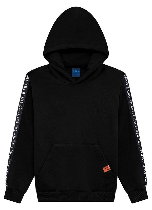Ddk - Blusão em Moletom com Capuz e Bolso Preto 1