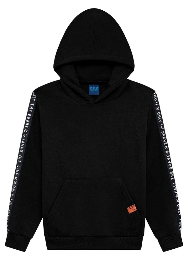 Ddk - Blusão em Moletom com Capuz e Bolso Preto