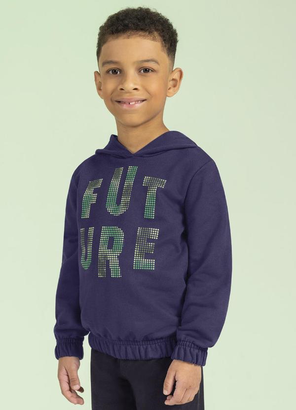 Cativa Kids - Blusão em Moletom Estampado Azul