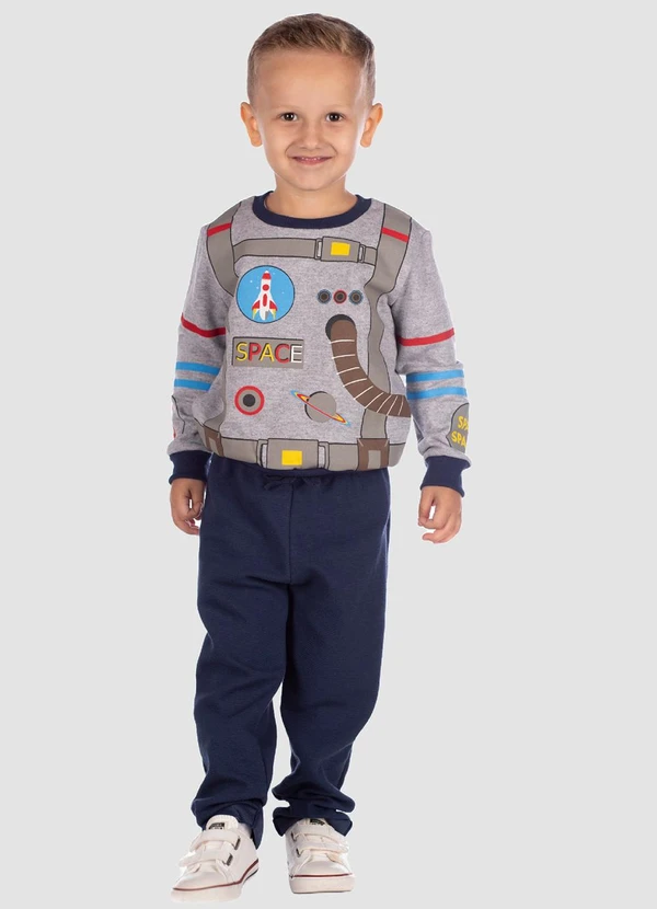 Turminha - Blusão Estampado Menino Cinza 2