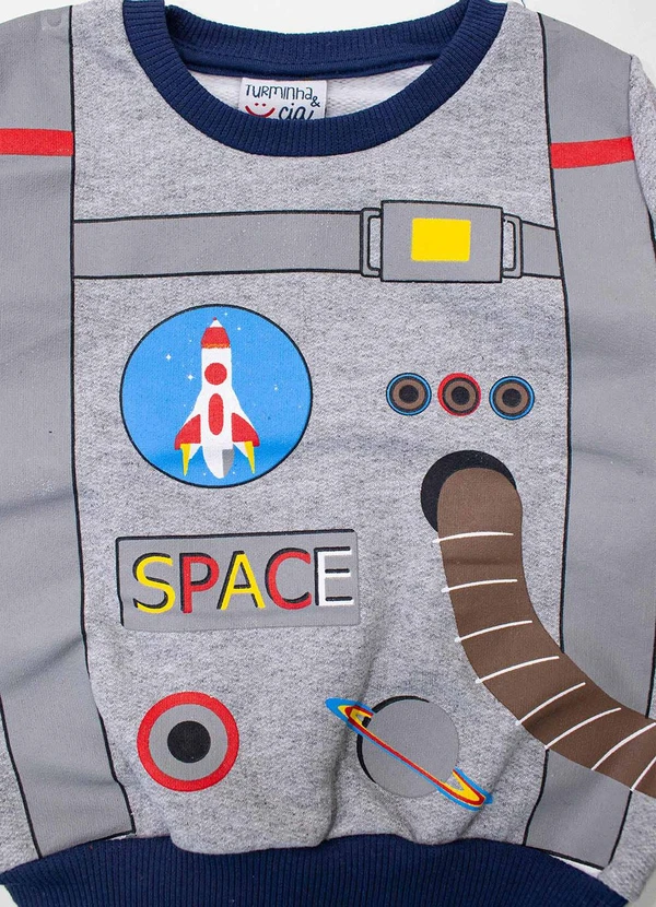 Turminha - Blusão Estampado Menino Cinza 3