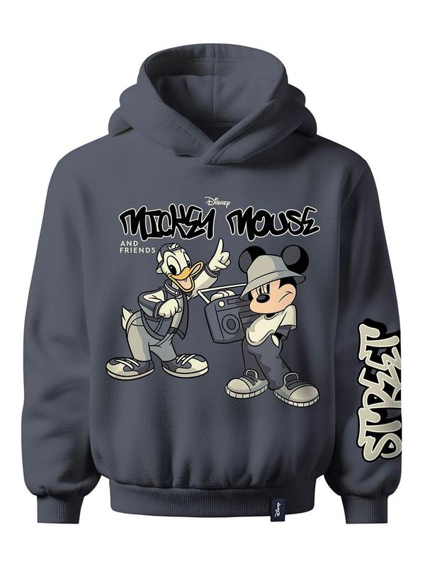 Malwee Kids - Blusão Flanelado Mickey Mouse® Cinza Escuro