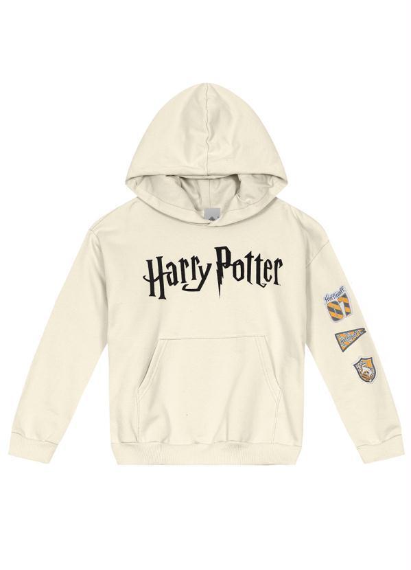 Carinhoso - Blusão Harry Potter Lufa-Lufa Moletom Off White