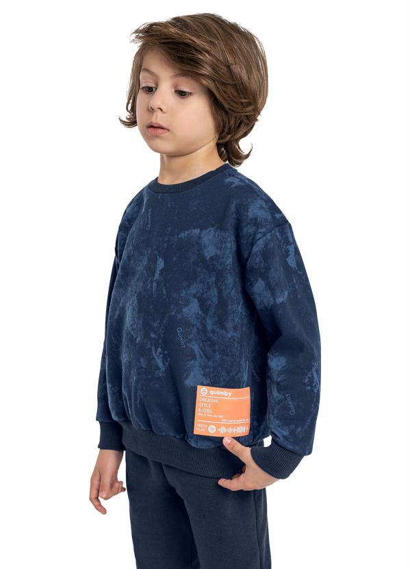 Quimby - Blusão Infantil em Moletinho Azul