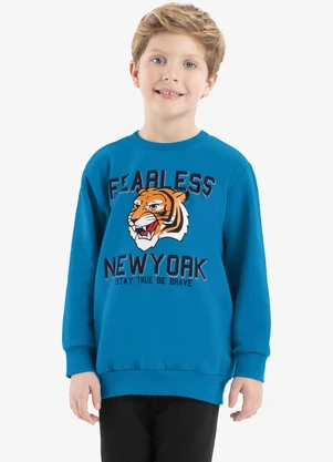 Rovi Kids - Blusão Infantil em Moletom Azul - ROVI KIDS