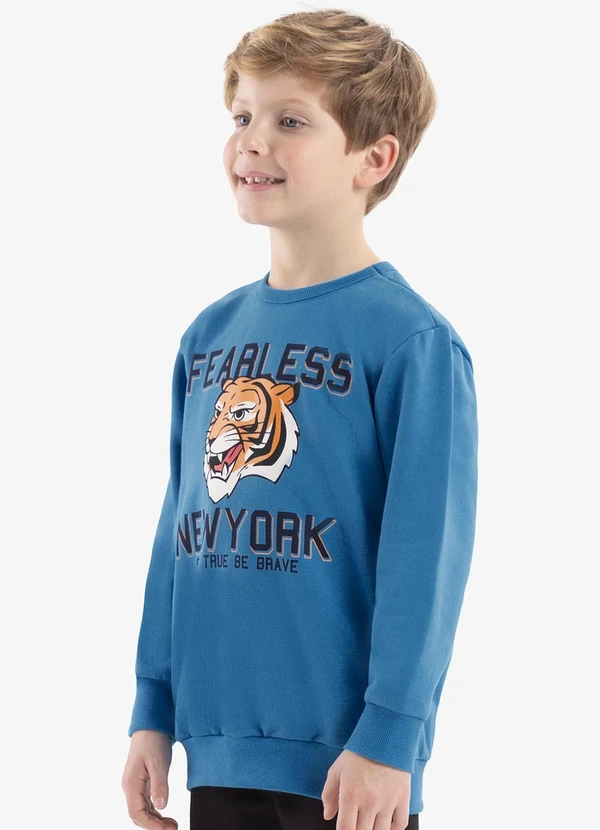 Rovi Kids - Blusão Infantil em Moletom Azul 4