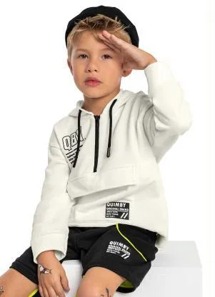 Quimby - Blusão Infantil em Moletom Bege - QUIMBY