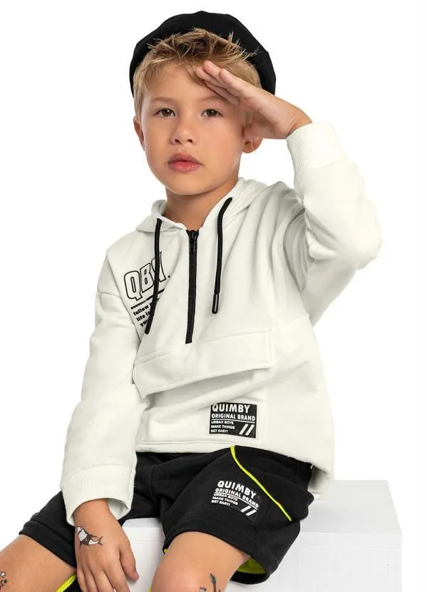 Quimby - Blusão Infantil em Moletom Bege