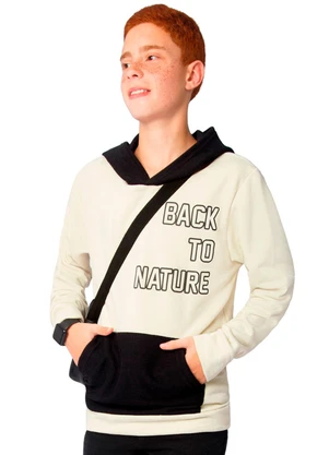 Ddk - Blusão Infantil em Moletom com Capuz Bege - DDK