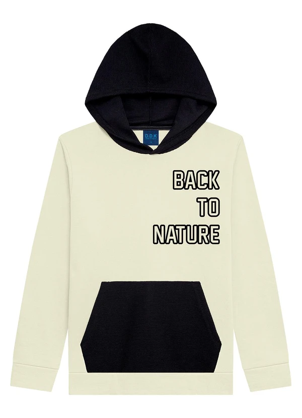 Ddk - Blusão Infantil em Moletom com Capuz Bege 3