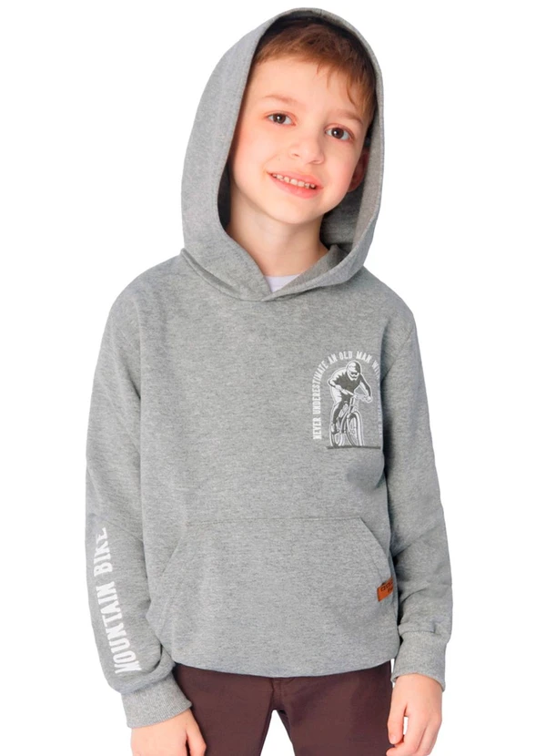 Ddk - Blusão Infantil em Moletom com Capuz Cinza 1