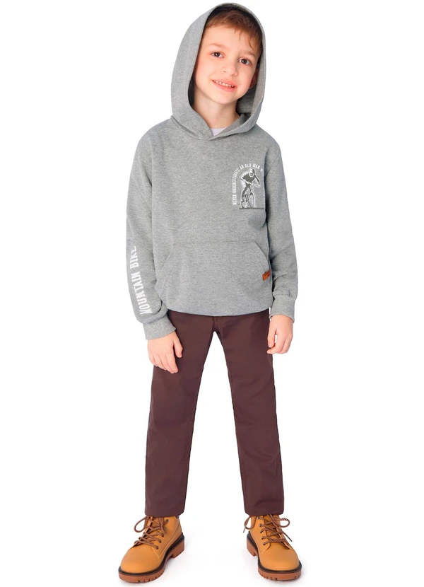 Ddk - Blusão Infantil em Moletom com Capuz Cinza 2
