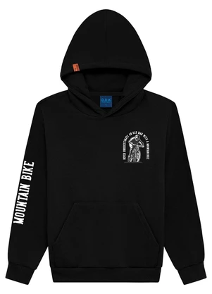 Ddk - Blusão Infantil em Moletom com Capuz Preto - DDK