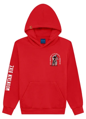 Ddk - Blusão Infantil em Moletom com Capuz Vermelho - DDK