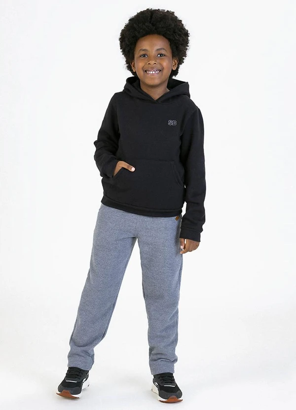 Soft Bonni - Blusão Infantil em Moletom Preto