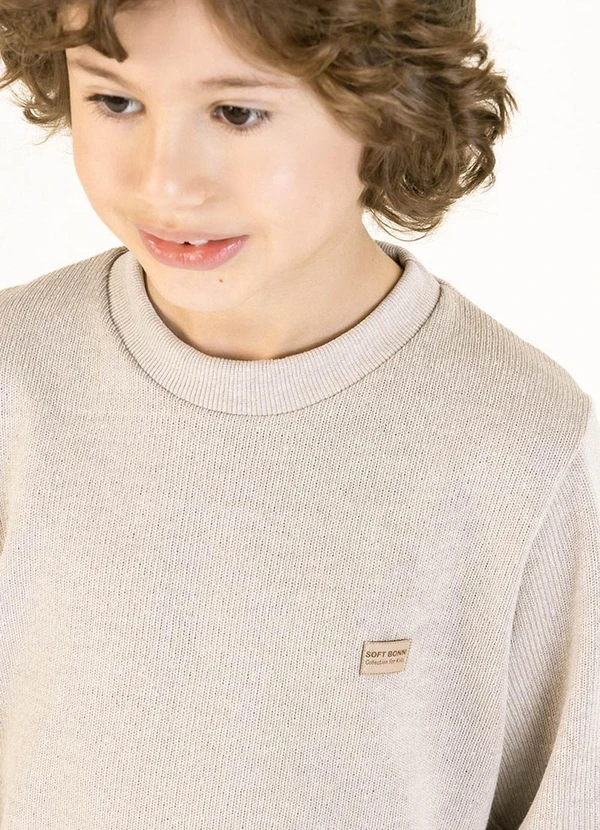 Soft Bonni - Blusão Infantil em Tricô Marajó Bege 2