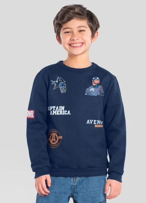 Brandili - Blusão Infantil Menino Avengers Azul - BRANDILI