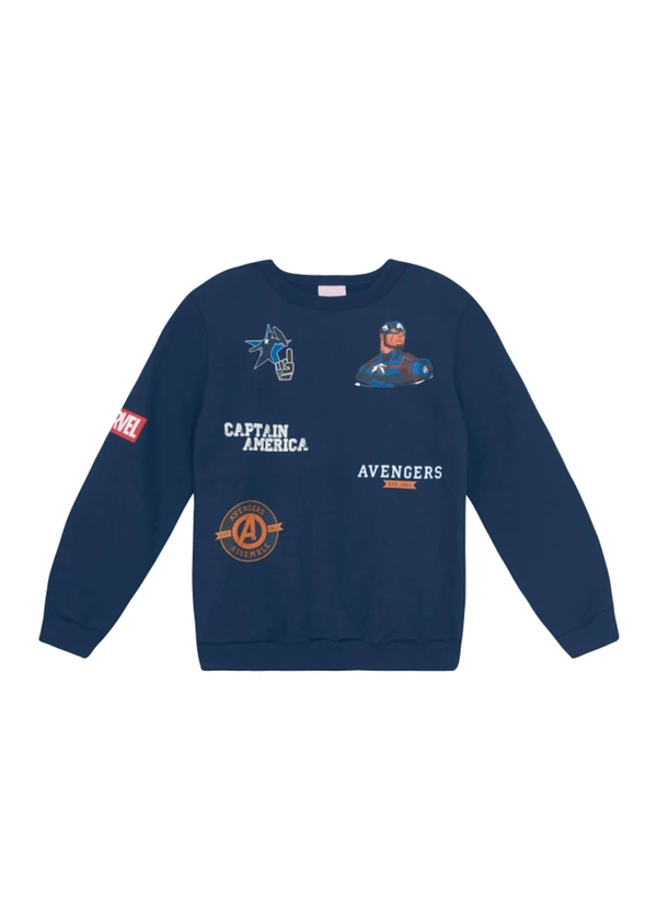 Brandili - Blusão Infantil Menino Avengers Azul 3