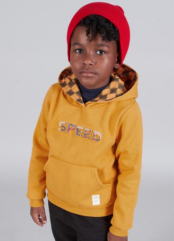 Soft Bonni - Blusão Infantil Menino Moletom Speed Amarelo