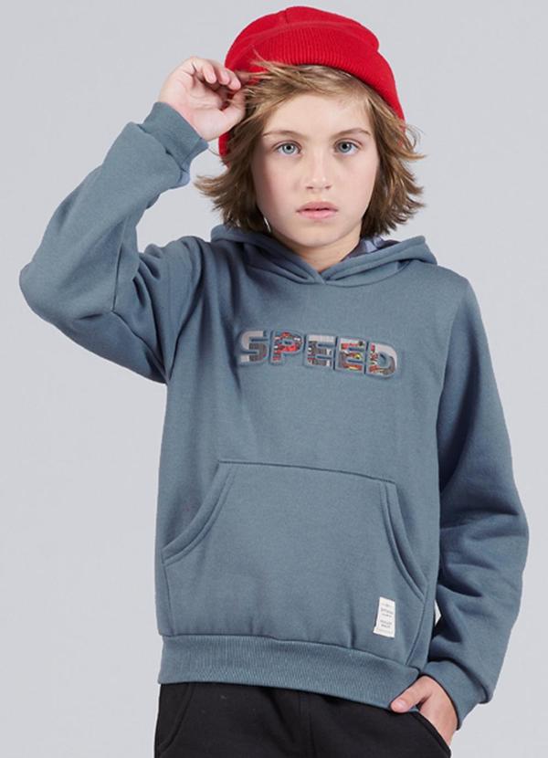 Soft Bonni - Blusão Infantil Menino Moletom Speed Cinza